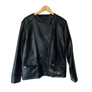 VG World Collection Luxury Size M Men Black Leather Jacket Made in Italy